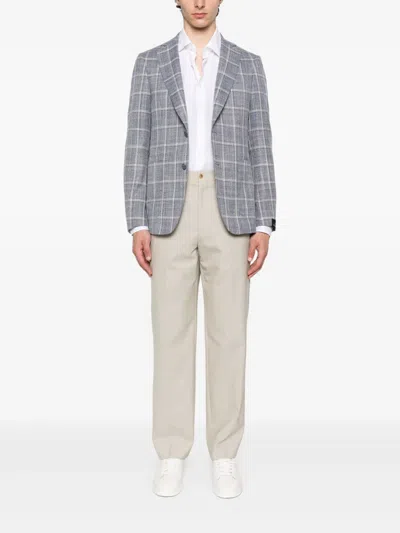 Scabal® Wool-blend Blazer In Gray