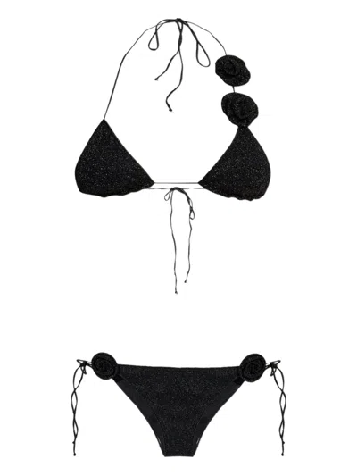 Oseree Oséree Bikini Set With Applique In Black
