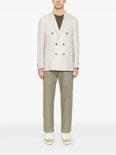Canali Double-breasted Blazer In White