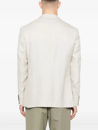 Canali Double-breasted Blazer In White