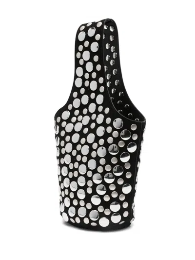 Khaite Livia Mini Studded Suede Tote Bag In Black