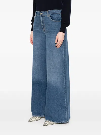 7 For All Mankind Zoey High Waist Wide Leg Jeans In Blue