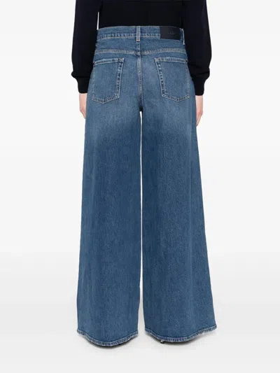 7 For All Mankind Zoey High Waist Wide Leg Jeans In Blue