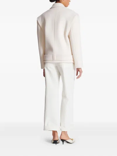 Balmain Double-breasted Wool And Cashmere-blend Felt Jacket In Neutral