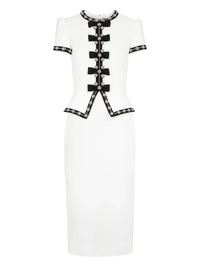 Jenny Packham Bisou Crystal-embellished Midi Dress In White