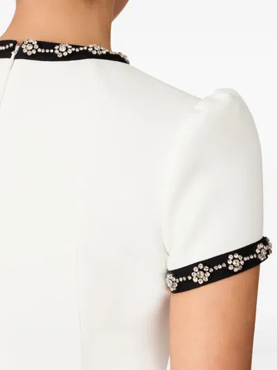 Jenny Packham Bisou Crystal-embellished Midi Dress In White