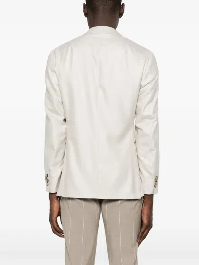 Canali Single-breasted Blazer In Neutral