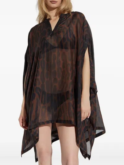 Tom Ford Ocelot-print Cotton-silk Mini Kaftan Dress