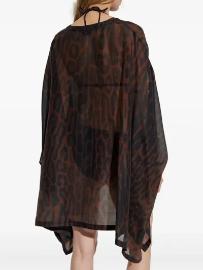 Tom Ford Ocelot-print Cotton-silk Mini Kaftan Dress