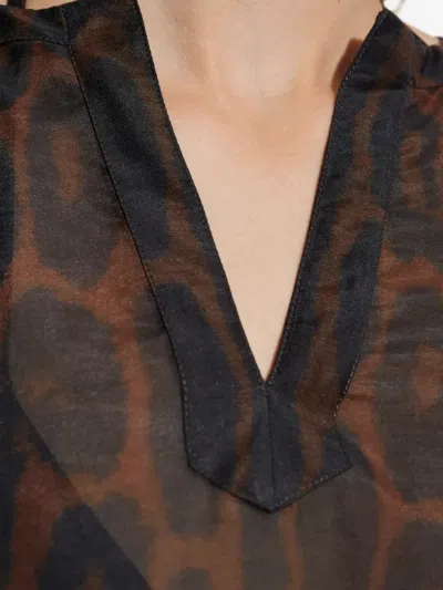 Tom Ford Ocelot-print Cotton-silk Mini Kaftan Dress