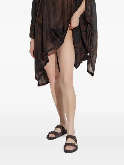 Tom Ford Ocelot-print Cotton-silk Mini Kaftan Dress