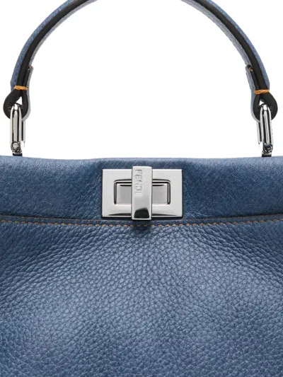 Fendi Blue Calf Leather Bos Taurus Shoulder Bag