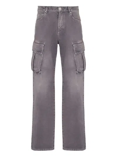 Balmain Cargo Straight Trousers Belt Loops In Purple