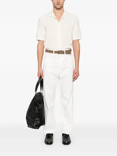 Canali Cotton Polo Shirt In White