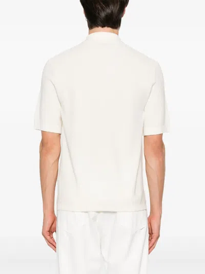 Canali Cotton Polo Shirt In White