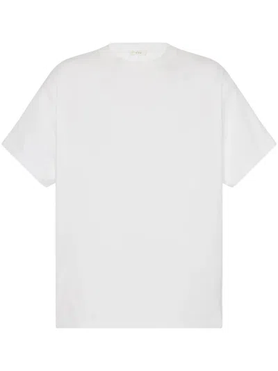 The Row Boxy Cut Cotton T-shirt With Short Sleeves In White