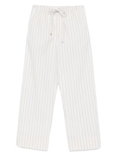 The Row Hypnosta Trousers In White With Stripes In Multi