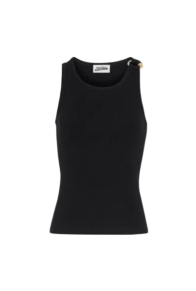 Jean Paul Gaultier Tank Top With Piercing In Black