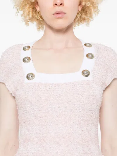 Balmain Tweed Mini Dress In Pink