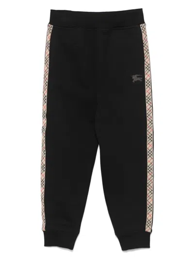Burberry Jackson Check Trim Cotton Jogging Pants