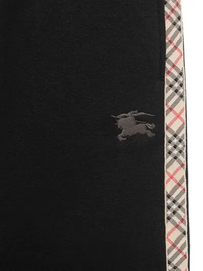 Burberry Jackson Check Trim Cotton Jogging Pants