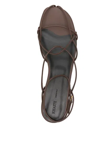 Khaite Loulou Leather Sandals In Brown