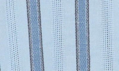 Truth Stripe Print Button-up Camp Shirt In Blue