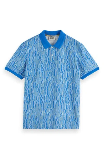 Scotch & Soda Regular Print Micro Print Cotton Polo