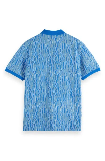 Scotch & Soda Regular Print Micro Print Cotton Polo