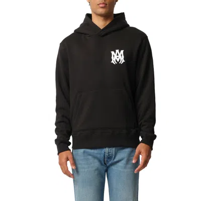 Amiri Hooded Cotton Sweatshirt Kangaroo Pocket In Black