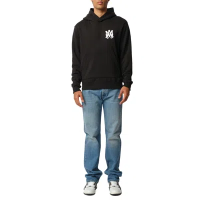 Amiri Hooded Cotton Sweatshirt Kangaroo Pocket In Black