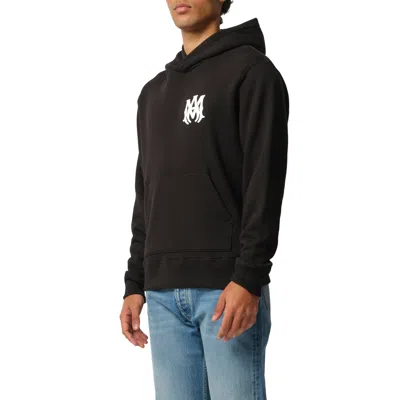 Amiri Hooded Cotton Sweatshirt Kangaroo Pocket In Black
