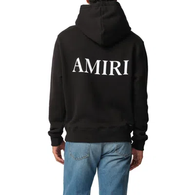 Amiri Hooded Cotton Sweatshirt Kangaroo Pocket In Black