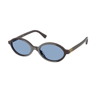 Miu Miu Miumiu 0mu 04zs Miu Regard 22c60o Marrone Moka Sunglasses In Black