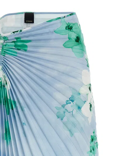 Pinko 'floral Pleated Asymmetric Hem Skirt'