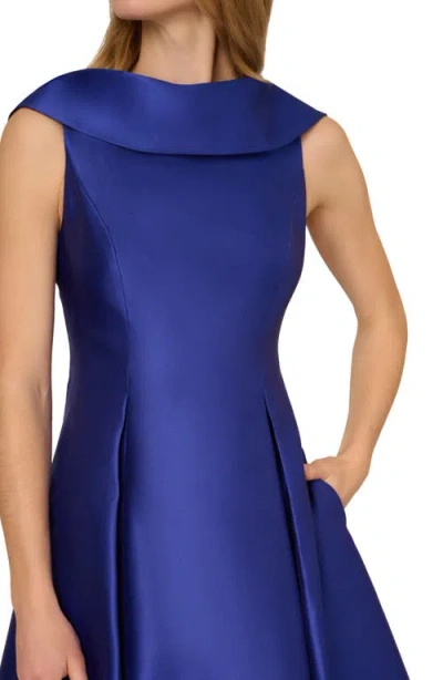 Adrianna Papell Mikado Midi Dress In Blue