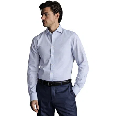 Charles Tyrwhitt Men's Non-iron Check Dress Shirt In Blue