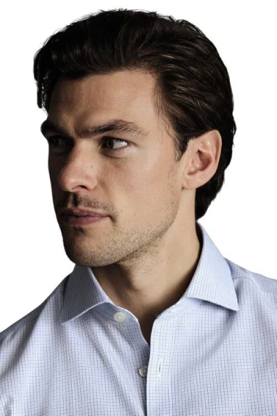 Charles Tyrwhitt Men's Non-iron Check Dress Shirt In Blue
