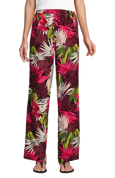 Lands' End Rayon High Rise Wide Leg Pants In Pattern