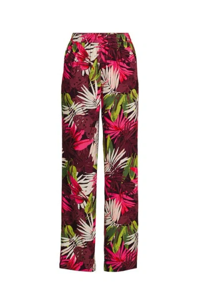 Lands' End Rayon High Rise Wide Leg Pants In Pattern