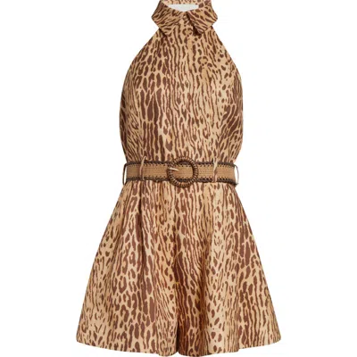Zimmermann Leopard Short Dress In Multi