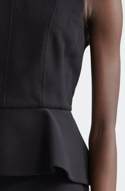 Max Mara Fitted Knee-length Dress Featuring Peplum Detail In Black