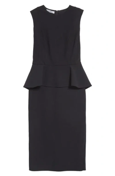 Max Mara Fitted Knee-length Dress Featuring Peplum Detail In Black