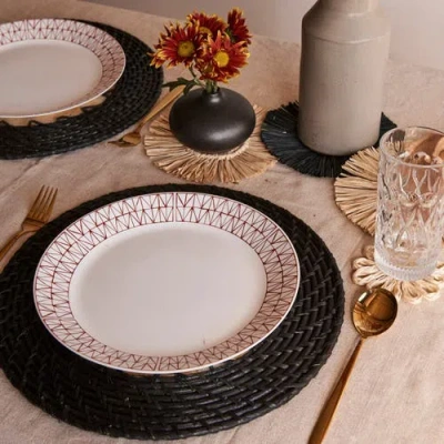 Kubo Capiz Shell Placemats With Black Rattan