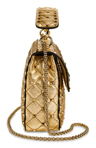 Valentino Garavani Medium Rockstud Spike Quilted Metallic Leather Shoulder Bag