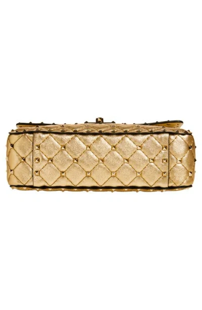 Valentino Garavani Medium Rockstud Spike Quilted Metallic Leather Shoulder Bag