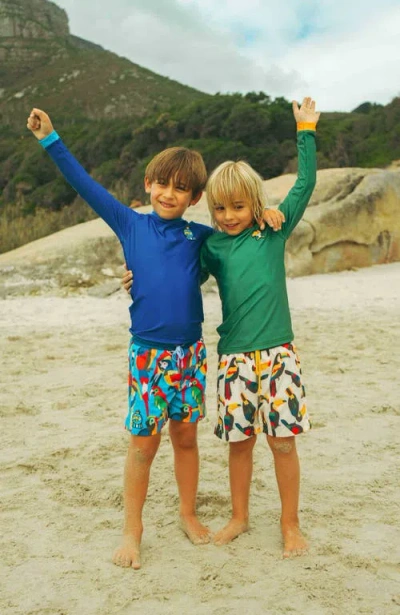 Roarsome Squawk The Parrot Printed Swim Trunks In Blue