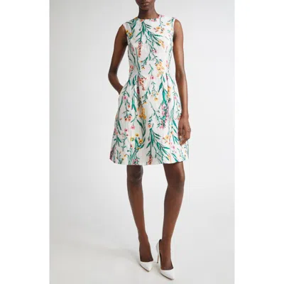 Lela Rose Betsy Floral Jacquard A-line Dress