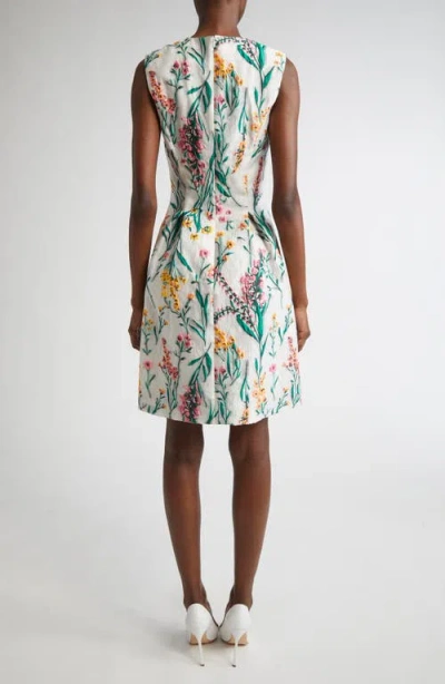 Lela Rose Betsy Floral Jacquard A-line Dress