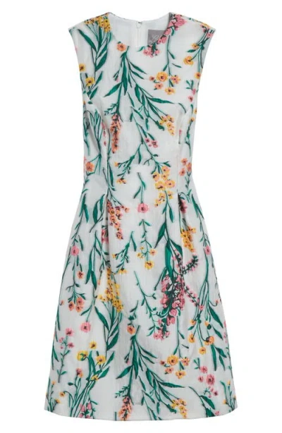 Lela Rose Betsy Floral Jacquard A-line Dress
